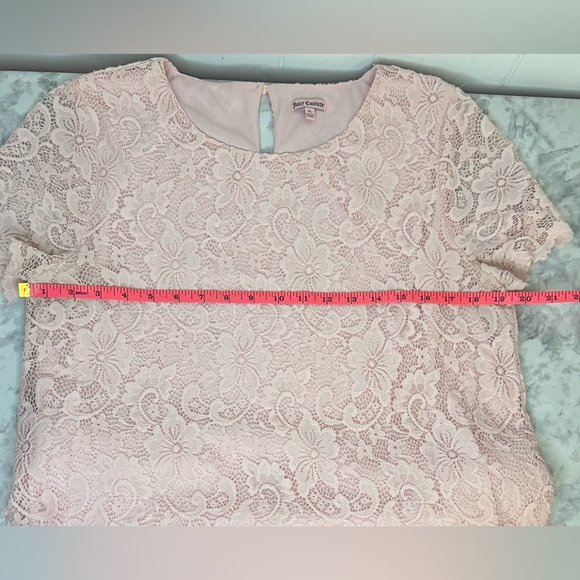 Juicy Couture light pink, short-sleeved, knee-length lace dress size XL - Picture 3 of 6